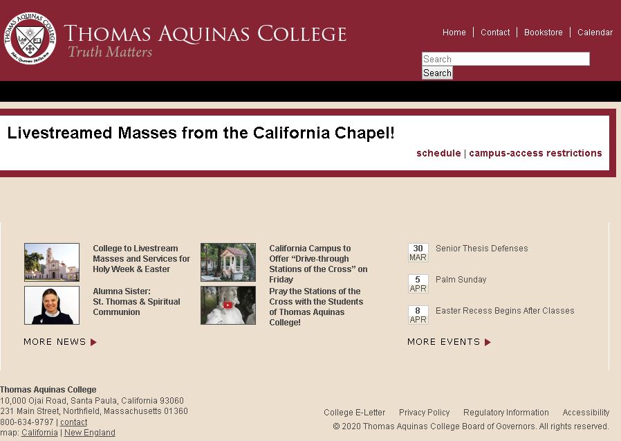 托马斯阿奎那斯大学圣保罗Thomas Aquinas College Santa Paula